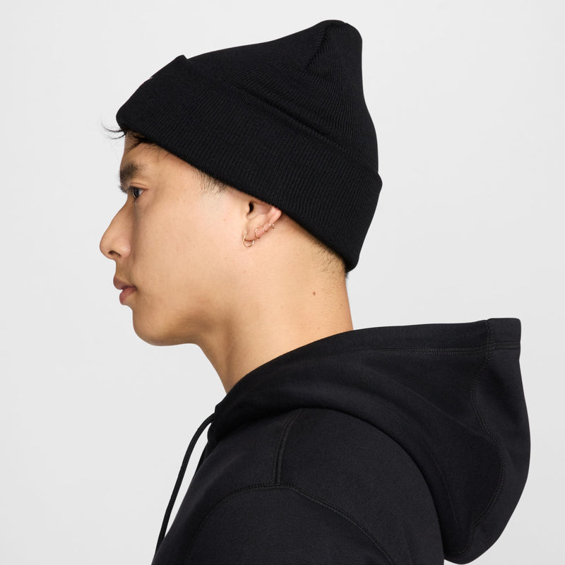 Men's Nike Peak Swoosh Beanie - 010 - BLACK