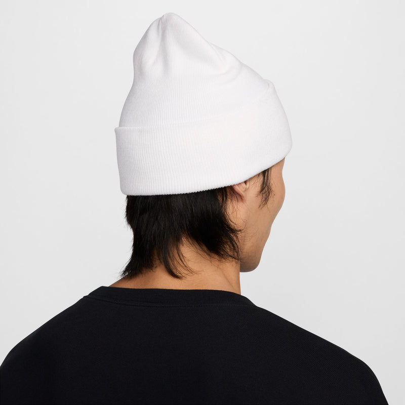 Men's Nike Peak Swoosh Beanie - 100 - WHITE/BLACK