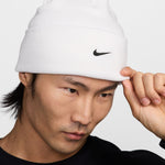 Men's Nike Peak Swoosh Beanie - 100 - WHITE/BLACK