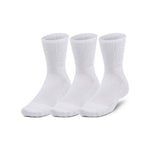 Men's Under Armour 3-Maker Mid Crew Socks 3-Pack - 100 - WHITE