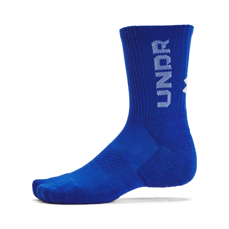 Men's Under Armour 3-Maker Mid Crew Socks 3-Pack - 400 - BLUE