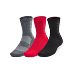 Men's Under Armour 3-Maker Mid Crew Socks 3-Pack - 601 - RED