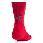 Men's Under Armour 3-Maker Mid Crew Socks 3-Pack - 601 - RED