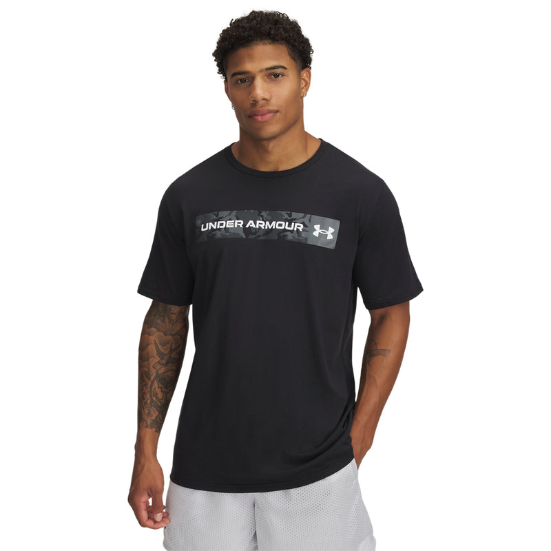 Men's Under Armour Camo Chest Stripe T-Shirt - 002 - BLACK