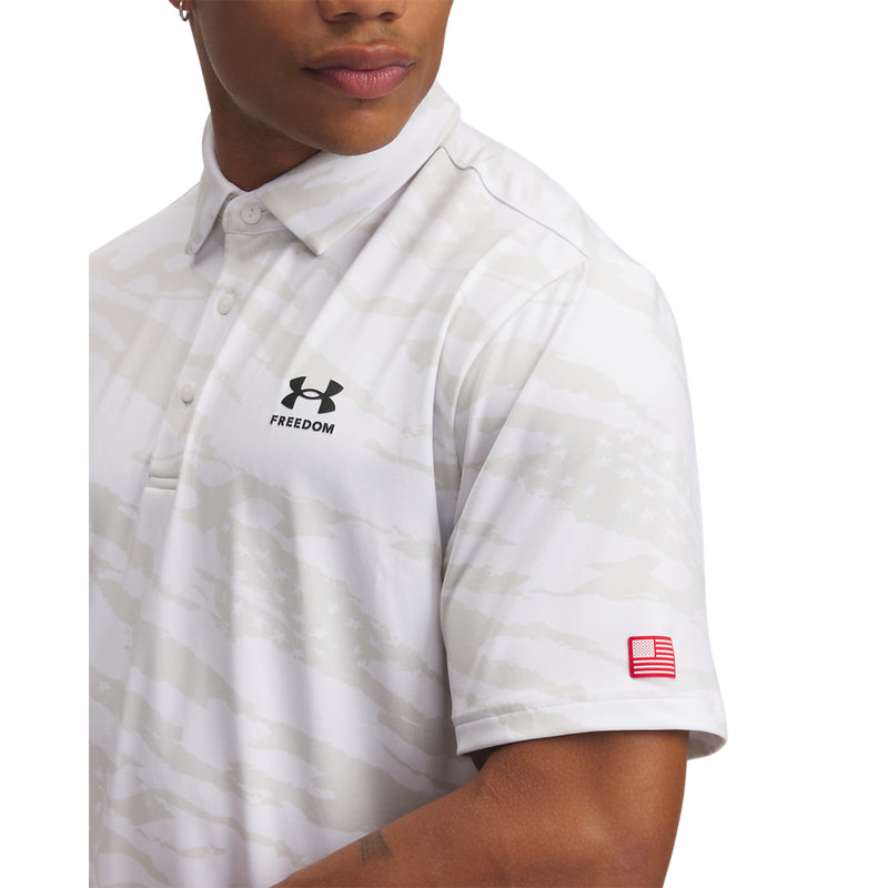 Men's Under Armour Freedom Polo - 100 - WHITE/BLACK