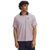 Men's Under Armour Match Play Stripe Polo - 647 - PRIME PINK