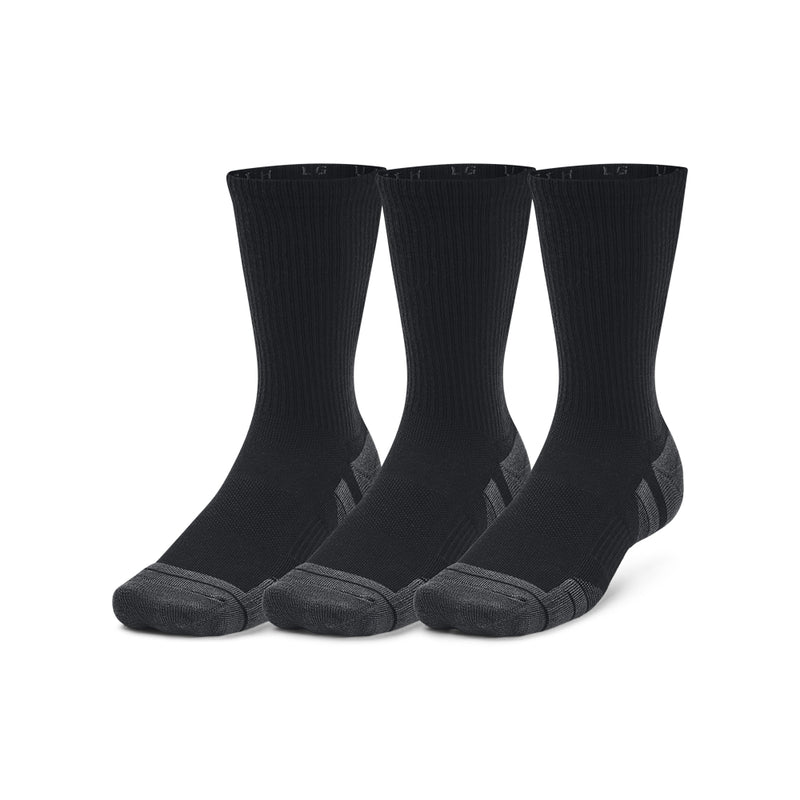 Men's Under Armour Performance Tech Crew Socks 3-Pack - 001 - BLACK