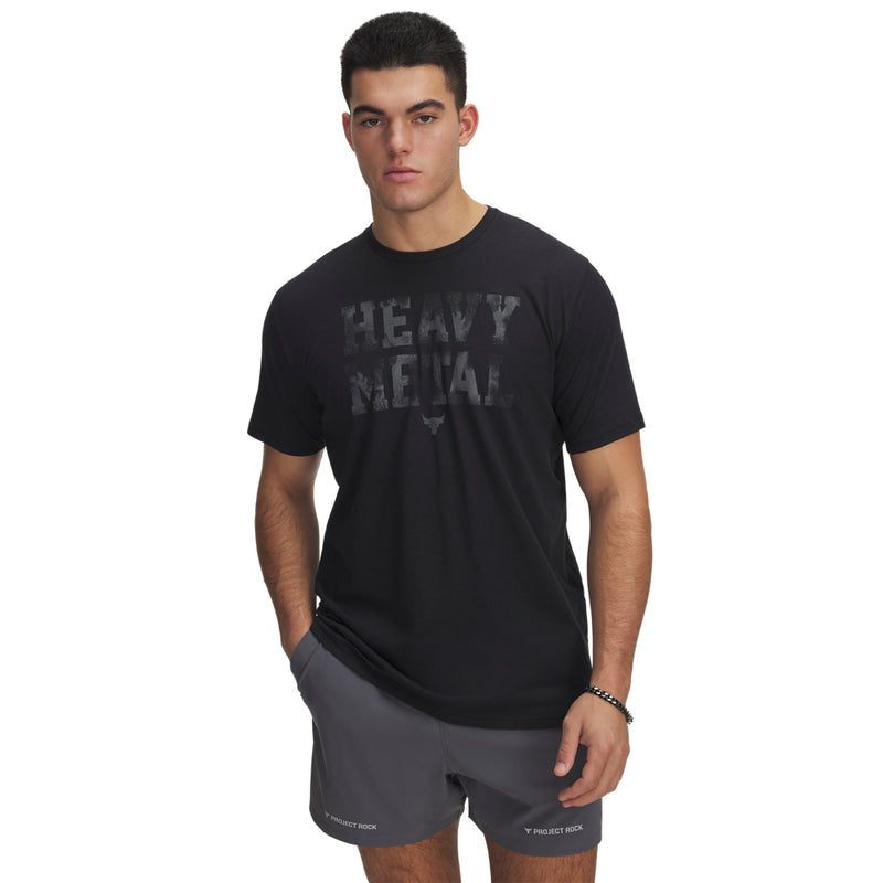 Men's Under Armour Project Rock Heavy Metal T-Shirt - 001 - BLACK