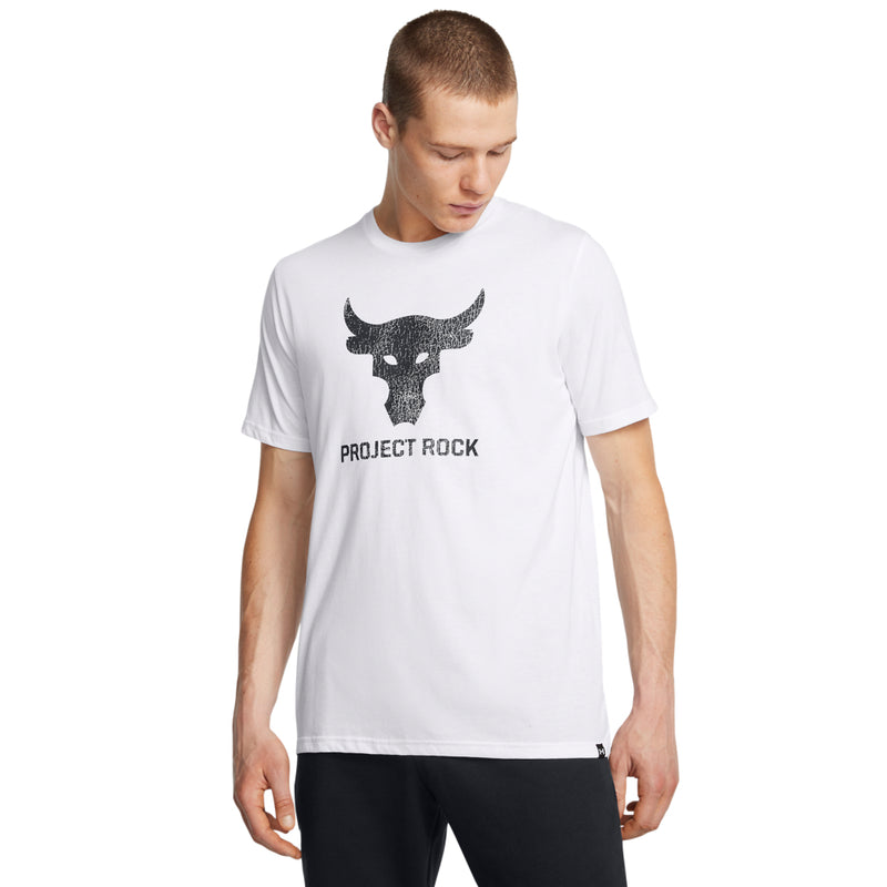 Men's Under Armour Project Rock Payoff T-Shirt - 100 - WHITE/BLACK