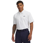 Men's Under Armour T2G Printed Polo - 101 - WHITE