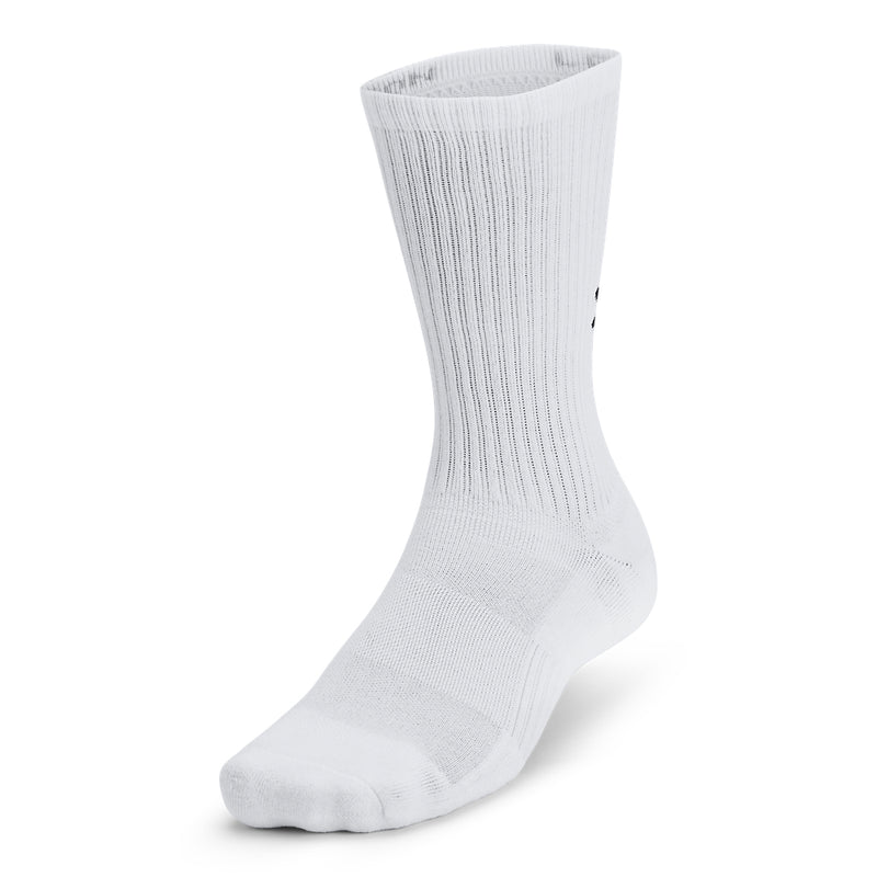 Men's Under Armour Tech Cotton Crew Socks 6-Pack - 100 - WHITE