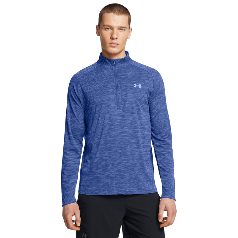 Men's Under Armour Tech Textured 1/2 Zip - 432 - TECH BLUE