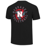 Men's/Women's Nebraska Huskers Painted Volleyball T-Shirt - BLACK