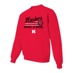 Men's/Women's Nebraska Huskers Word Script Volleyball Sweatshirt - RED