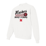 Men's/Women's Nebraska Huskers Word Script Volleyball Sweatshirt - WHITE