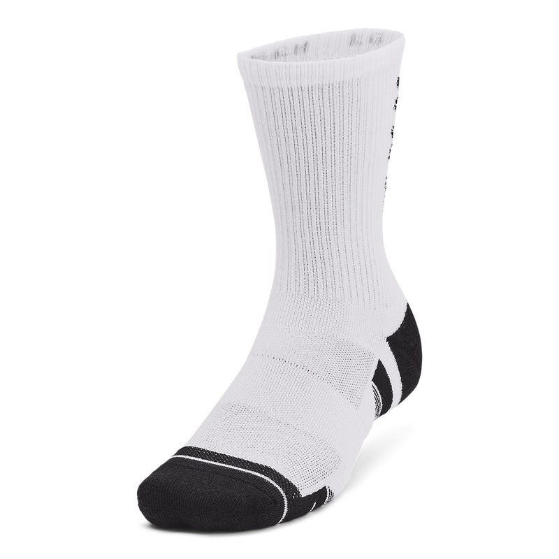 Men's/Women's Under Armour Performance Tech Crew Socks 3-Pack - 101 - WHITE