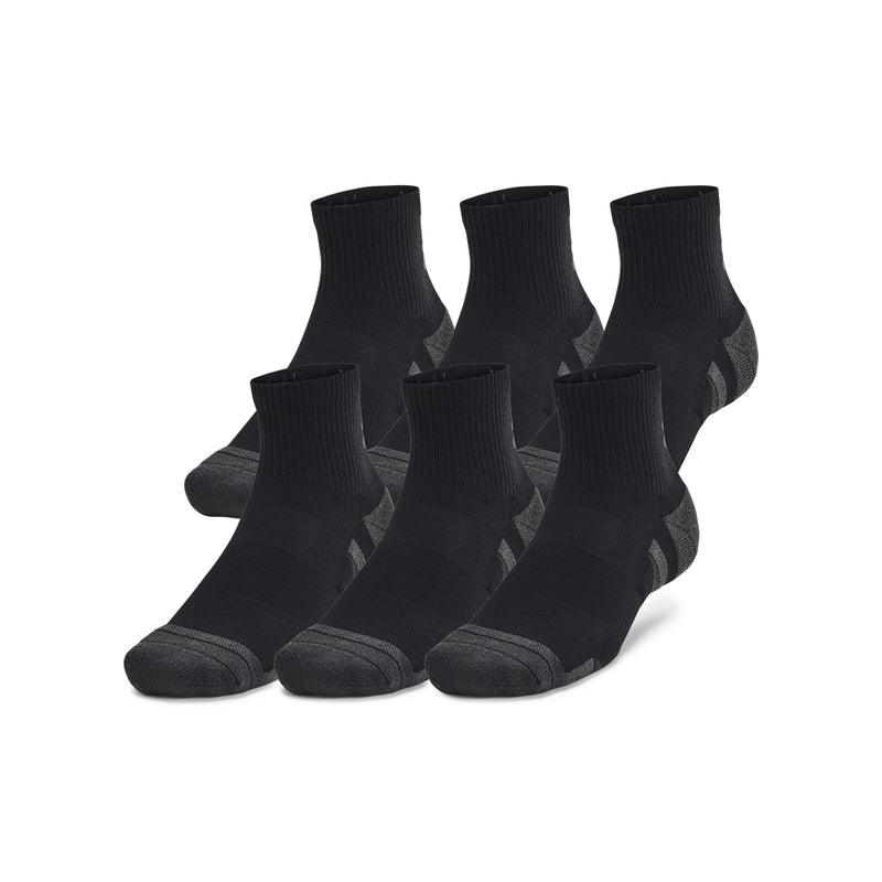 Men's/Women's Under Armour Performance Tech Quarter Sock 6-Pack - BLACK