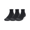 Men's/Women's Under Armour Performance Tech Quarter Socks 3-Pack - 001 - BLACK