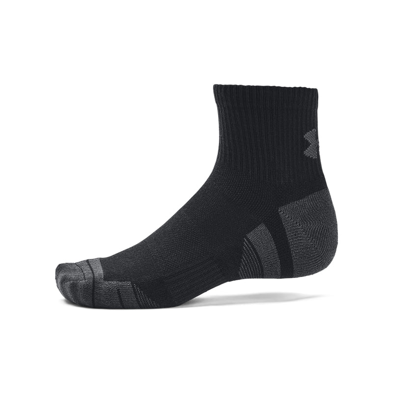 Men's/Women's Under Armour Performance Tech Quarter Socks 3-Pack - 001 - BLACK