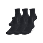 Men's/Women's Under Armour Tech Cotton Quarter Socks 6-Pack - 001 - BLACK