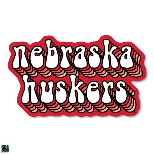 Nebraska Huskers 3" Groovy Dizzler Sticker - NEBRASKA