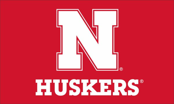 Nebraska Huskers 3'x5' Red with White Sublimated N/Huskers Flag - NEBRASKA