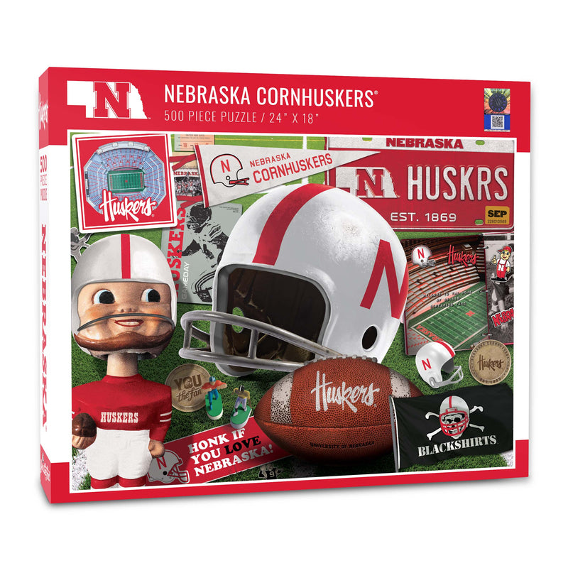 Nebraska Huskers Retro Puzzle - NEBRASKA