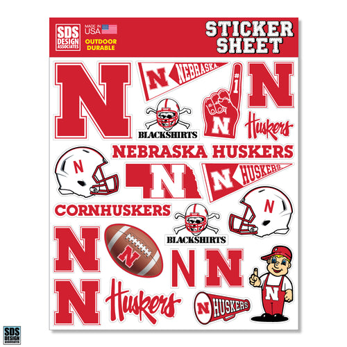 Nebraska Huskers Sticker Sheet - NEBRASKA