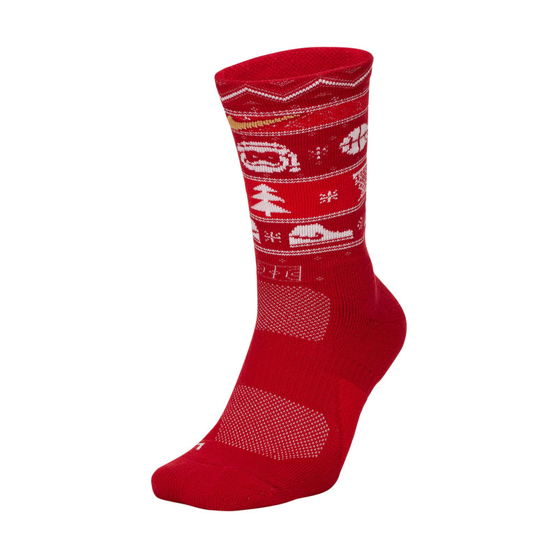 Nike Elite Christmas Crew Socks - 687 - RED