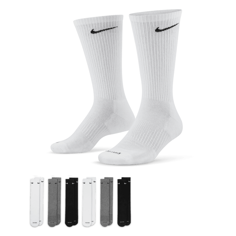 Men's/Women's Nike Everyday Cushion Crew Sock 6-Pack - 965 BWG