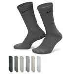 Men's/Women's Nike Everyday Cushion Crew Sock 6-Pack - 991 GREY