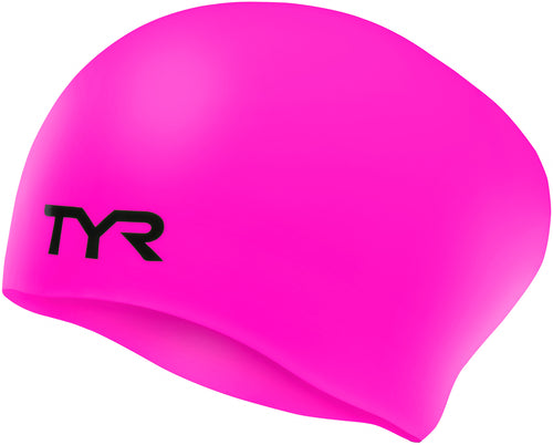 TYR Long Hair Silicone Swim Cap - 693FLPNK