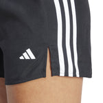 Women's Adidas 3-Stripes High-Rise Shorts - BLACK/WHITE