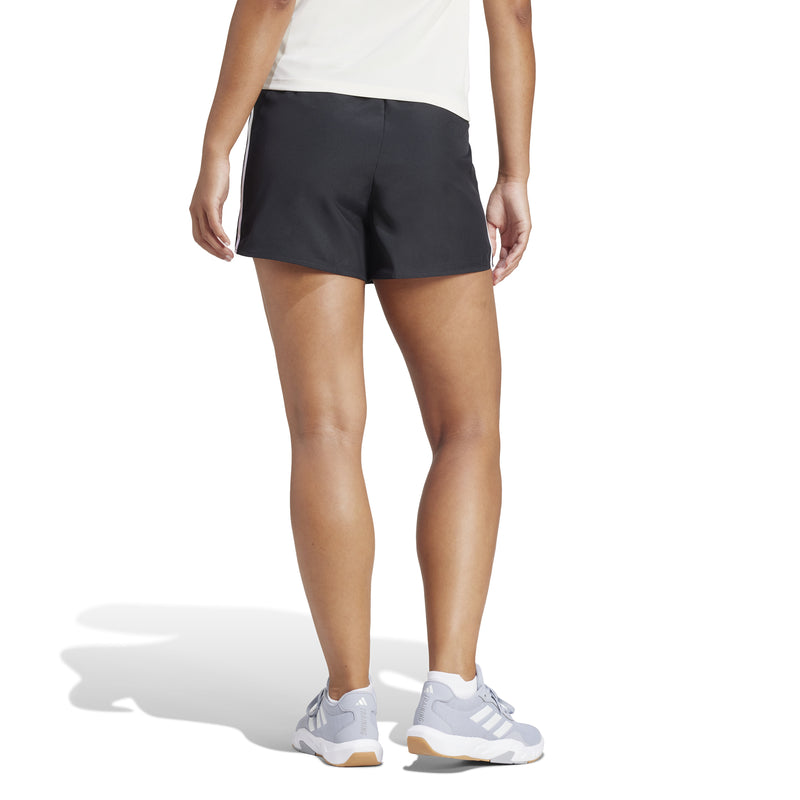 Women's Adidas 3-Stripes High-Rise Shorts - BLACK/WHITE