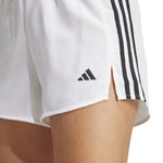 Women's Adidas 3-Stripes High-Rise Shorts - WHITE/BLACK