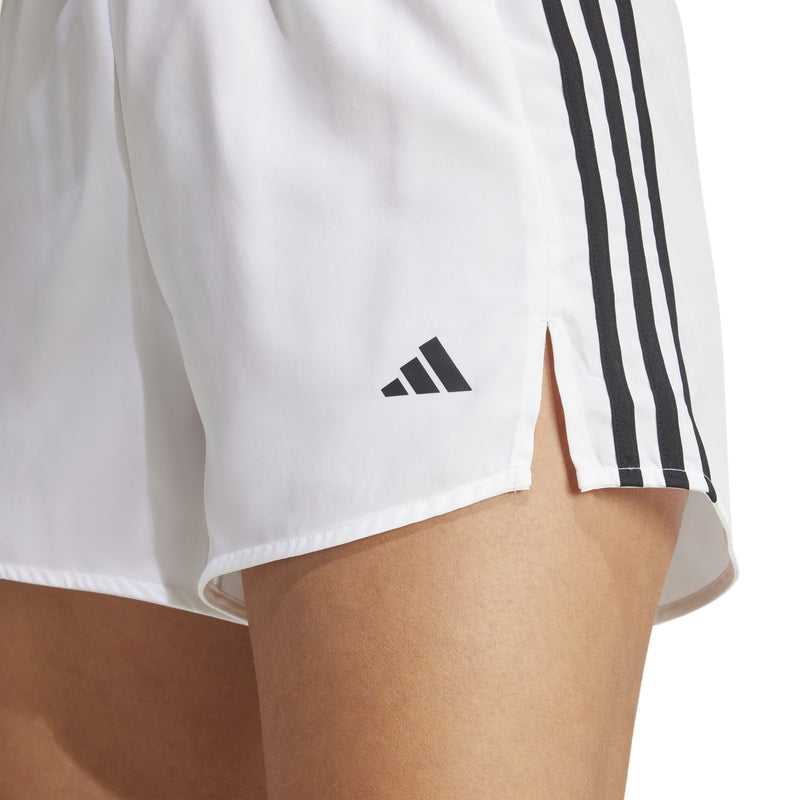 Women's Adidas 3-Stripes High-Rise Shorts - WHITE/BLACK