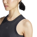 Women's Adidas All Gym Rib 3-Stripes Tank Top - BLACK