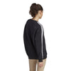 Women's Adidas Essentials 3-Stripes Oversized Fleece Sweatshirt - BLACK/WHITE