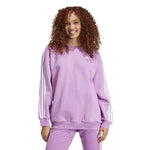 Women's Adidas Essentials 3-Stripes Oversized Fleece Sweatshirt - PURPLE