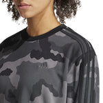 Women's Adidas Essentials Camo Cropped Sweatshirt - BLACK