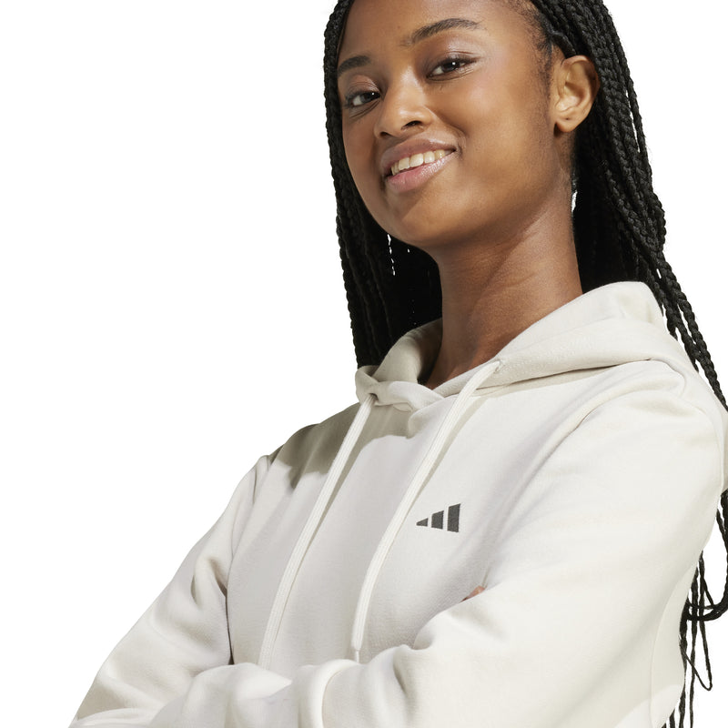 Women's Adidas Essentials Small Logo Feel Cozy Hoodie - ALUMINUM