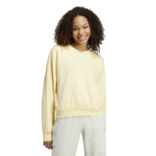 Women's Adidas Essentials Small Logo Feel Cozy Sweatshirt - YELLOW