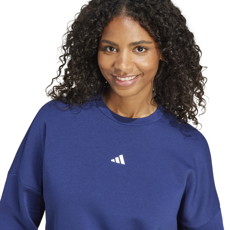 Women's Adidas Essentials Small Logo Feelcozy Sweatshirt - DKBLUE