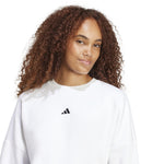 Women's Adidas Essentials Small Logo Feelcozy Sweatshirt - WHITE