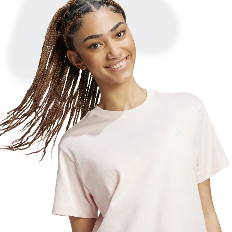 Women's Adidas Essentials Small Logo T-Shirt - SANDPINK