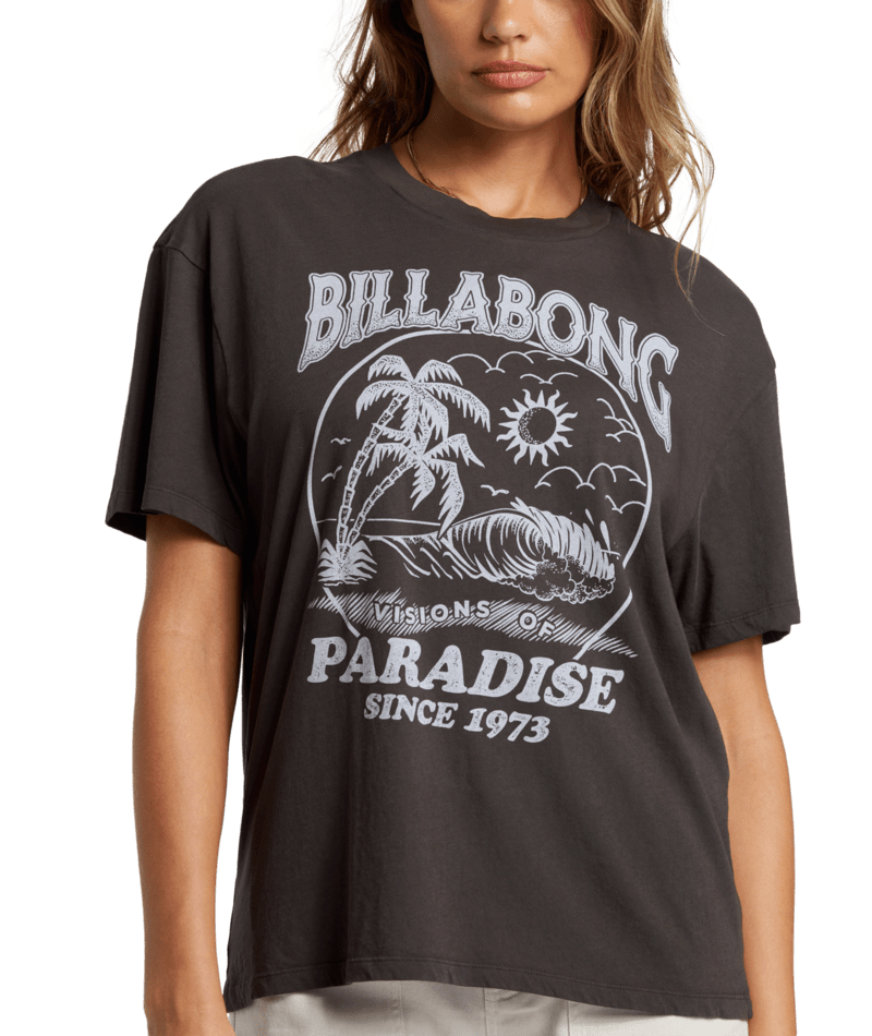 Women's Billabong Paradise Is Here T-Shirt - OFBBLACK