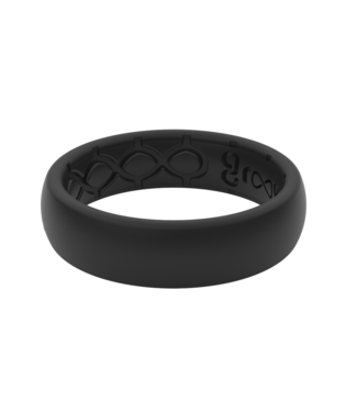 Women's Groove Life Solid Black Thin Ring - BLACK