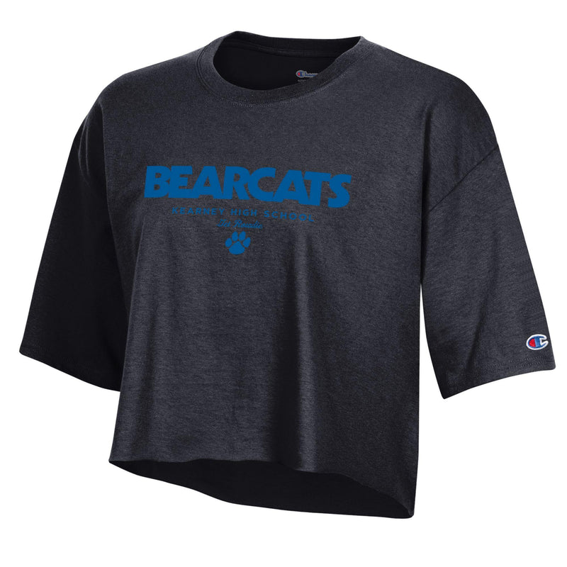 Women's Kearney Bearcats Oversized Crop T-Shirt - BLACK