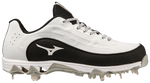 Women's Mizuno 9-Spike Swift 8 Softball Metal Cleat - 0090 - WHITE/BLACK