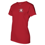 Women's Nebraska Huskers Floral Football T-Shirt - RED